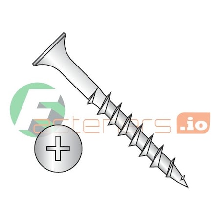 Newport Fasteners Deck Screw, #6 x 2-1/2 in, 18-8 Stainless Steel, Flat Head, Phillips Drive, 1500 PK 992533